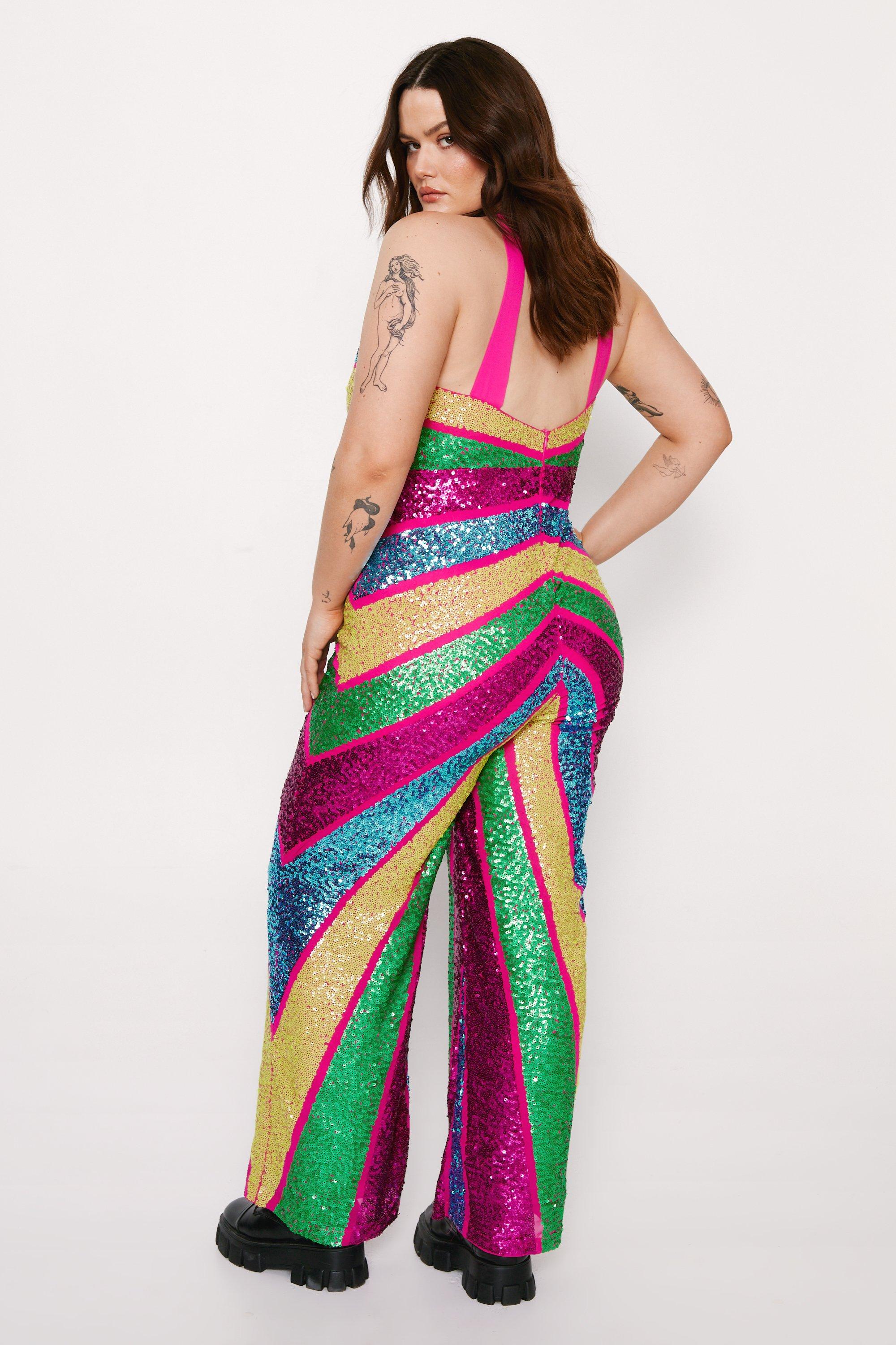 Plus size 2025 glitter jumpsuit